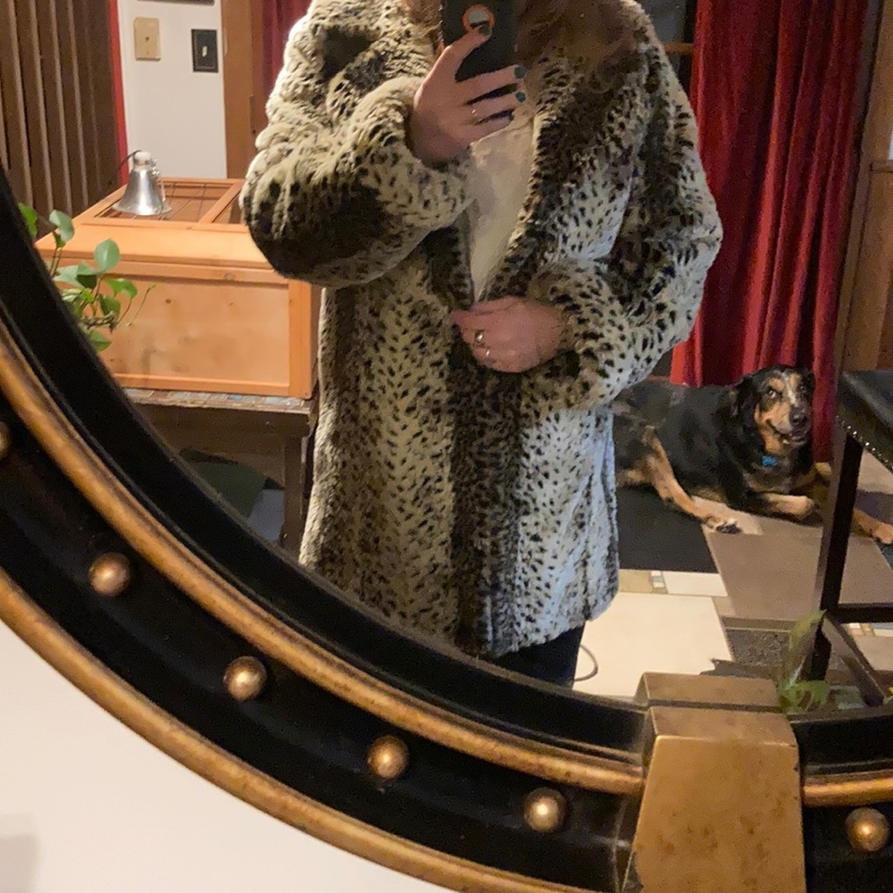 Faux leopard coat